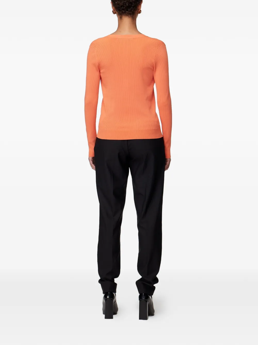 Another Tomorrow Ribgebreid vest Oranje