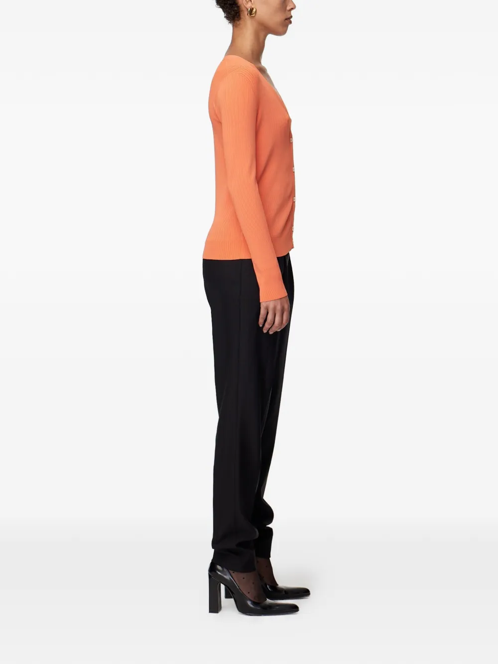 Another Tomorrow Ribgebreid vest Oranje