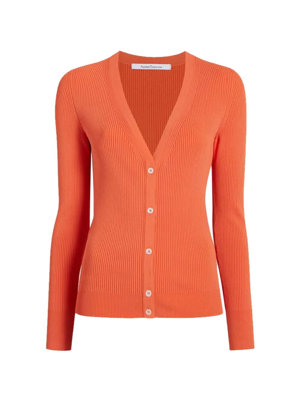 Another Tomorrow ribbed-knit cardigan - Orange