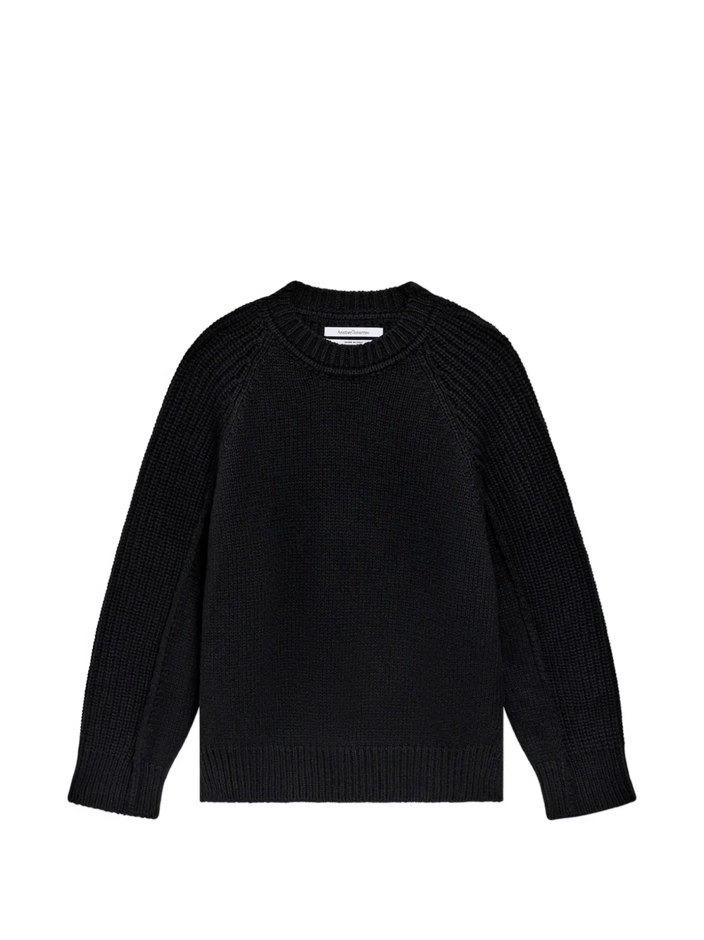 Another Tomorrow ribbed-knit raglan-sleeve sweater - Schwarz
