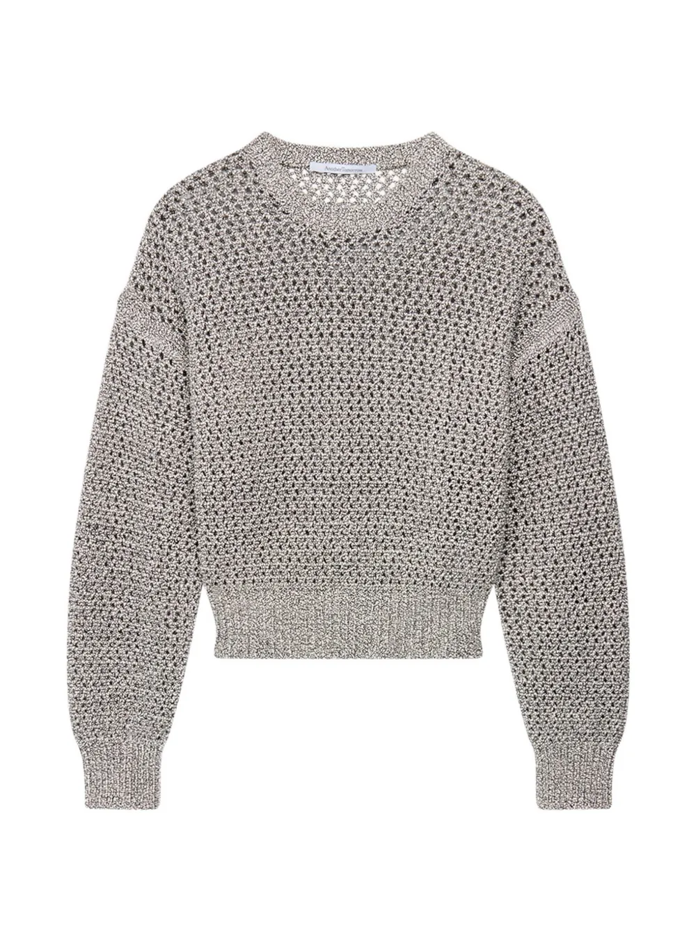 Another Tomorrow open-knit crew-neck sweater - Nero