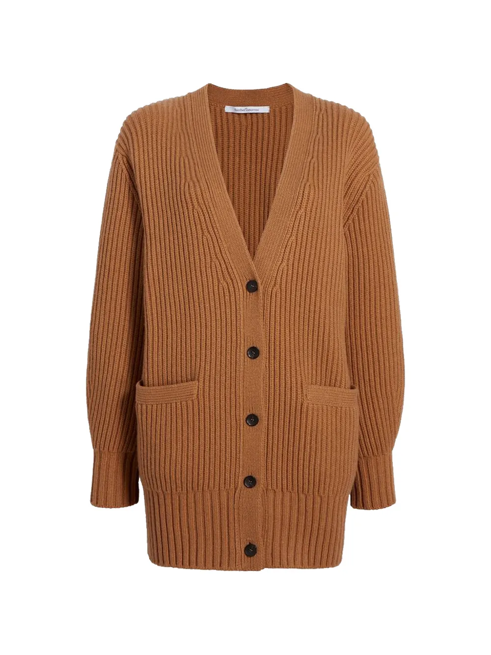 Another Tomorrow ribbed-knit cashmere cardigan - Brown