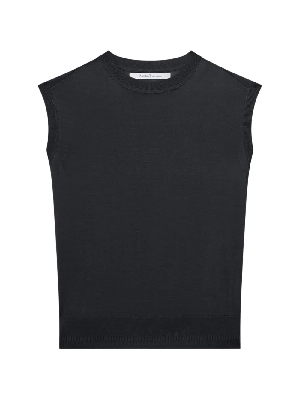 Another Tomorrow wool sleeveless top - Nero