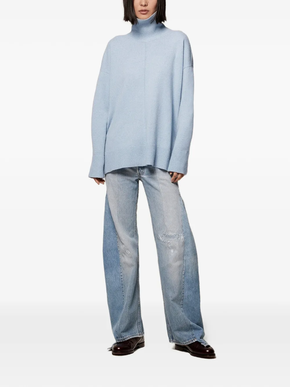  Another Tomorrow Jersey Con Cuello Alto - Azul 
