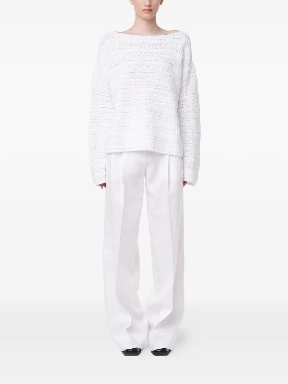  Another Tomorrow Jersey Texturizado Oversize - Blanco 