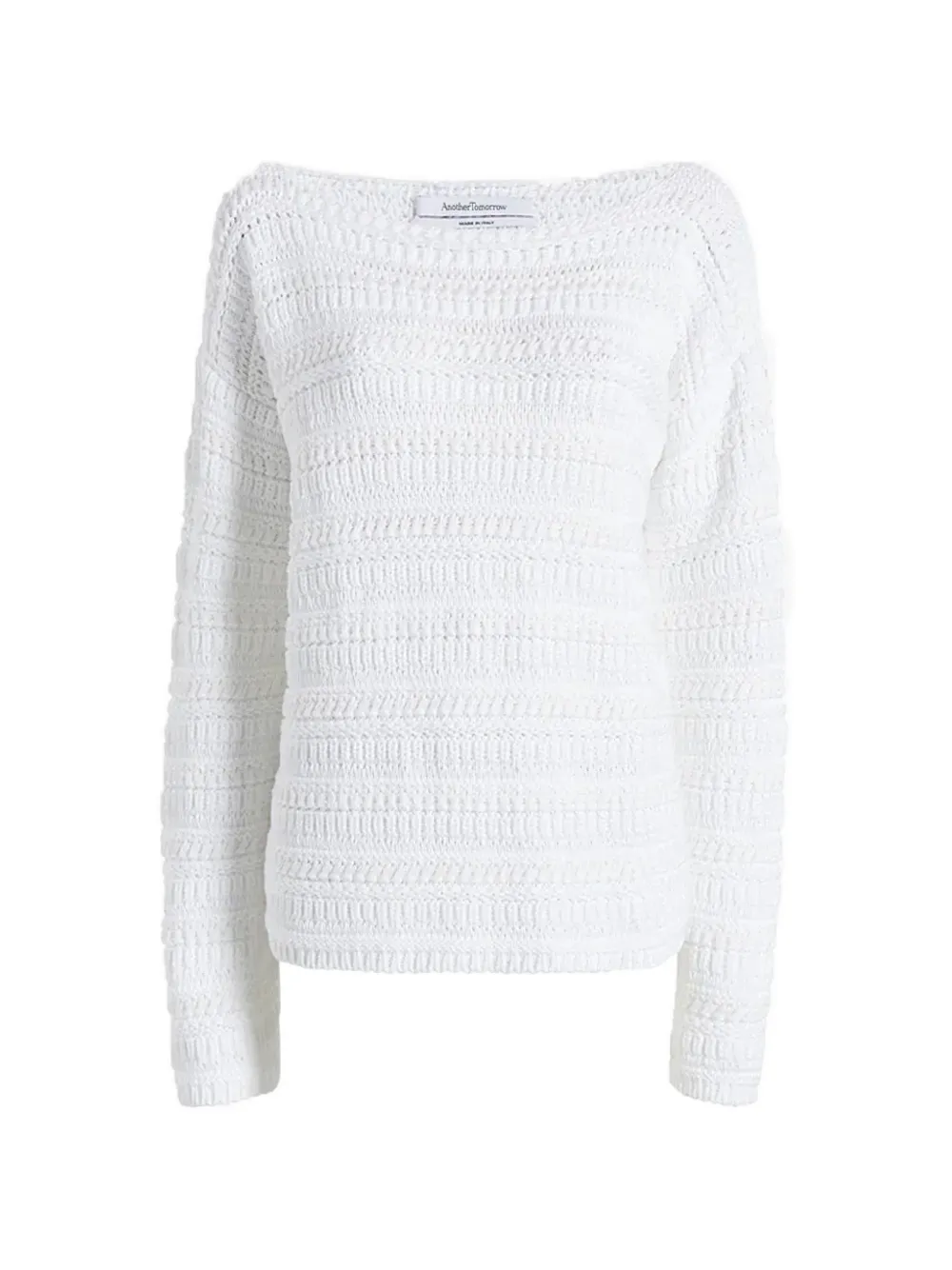 Another Tomorrow oversized-fit textured sweater - Weiß