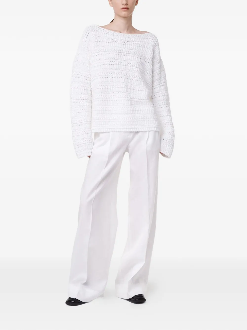  Another Tomorrow Jersey Texturizado Oversize - Blanco 