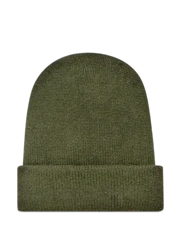 Another Tomorrow Recycled Cashmere Beanie Hat in Green