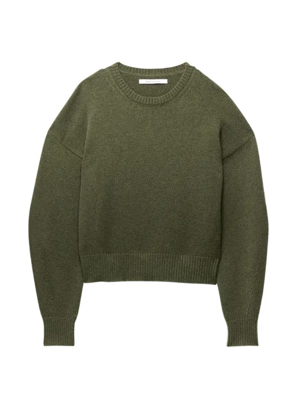 Another Tomorrow Darted Cashmere Sweater in Green
