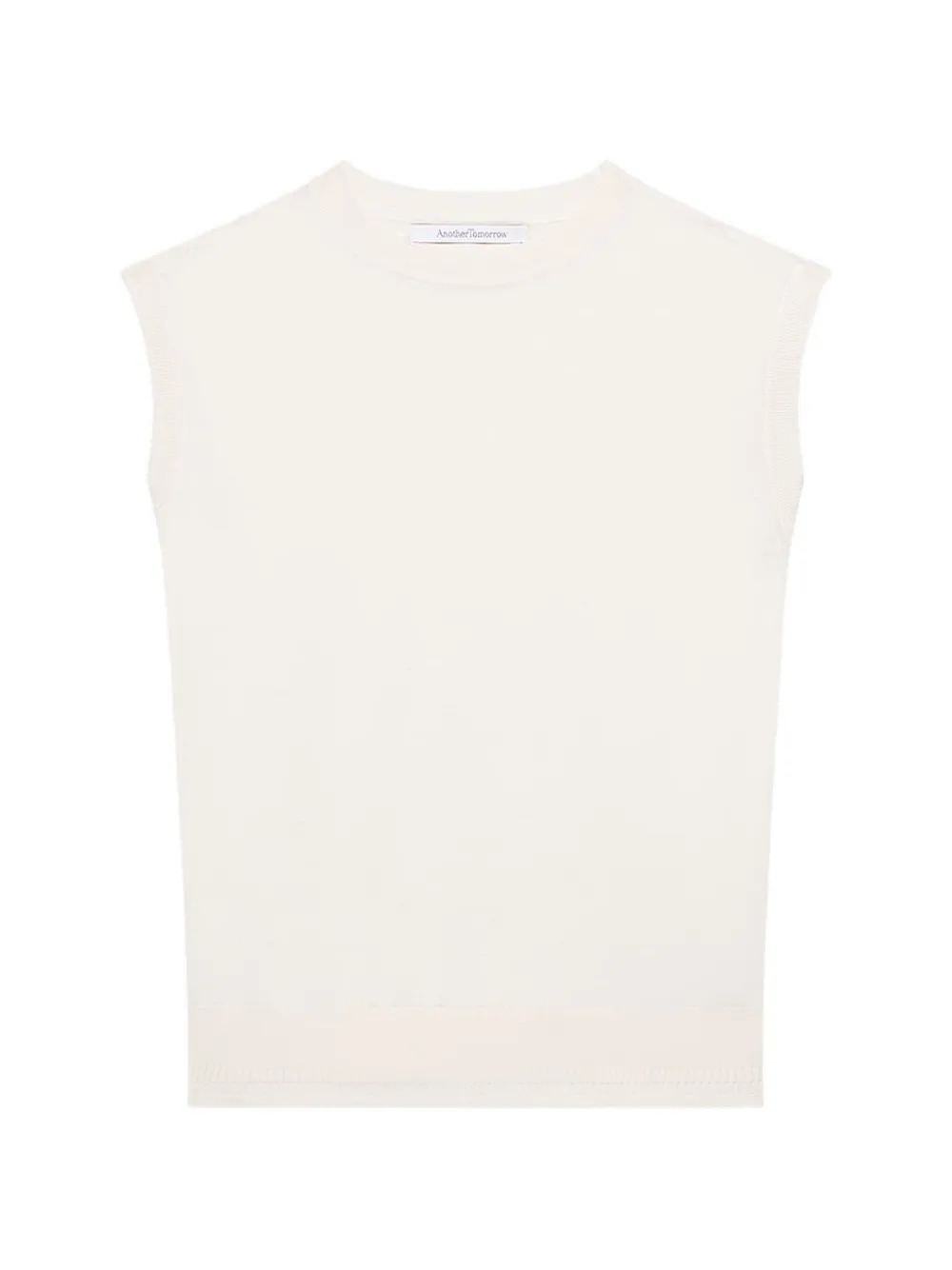 Another Tomorrow featherweight shell sleeveless sweater - Toni neutri