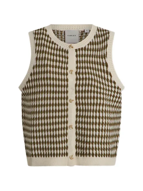 Varley Aura geometric-pattern knit vest