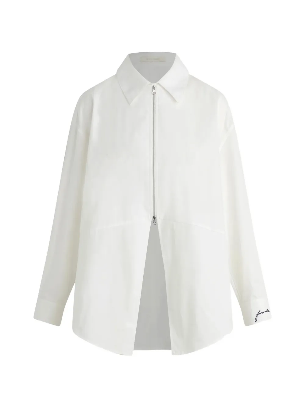 Favorite Daughter Zip It embroidered-cuff shirt - Weiß