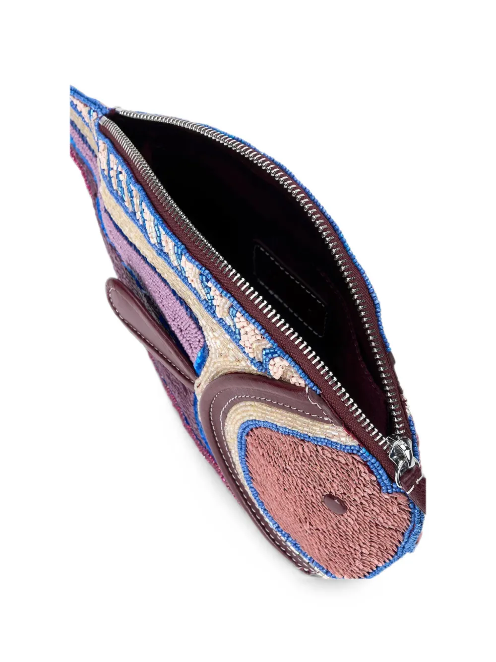 STAUD Pesce clutch verfraaid met kralen Paars