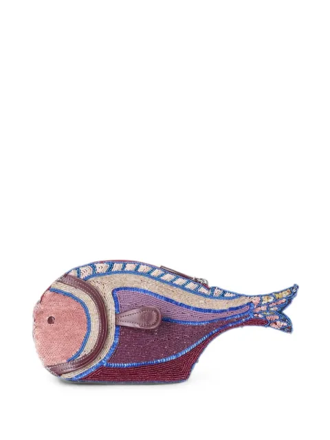 STAUD Pesce bead-embellished clutch bag