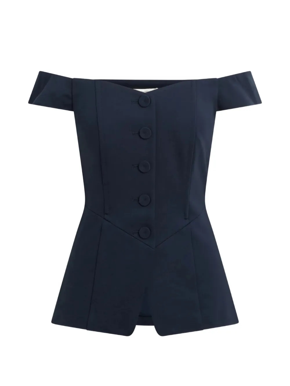 Favorite Daughter off-shoulder button-down top - Blu
