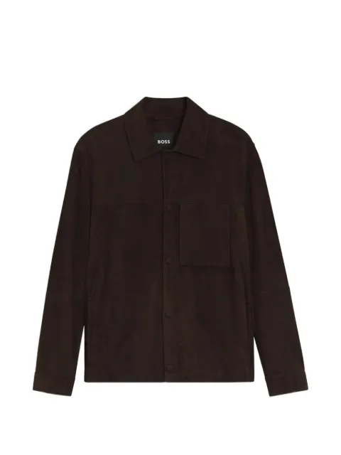 BOSS suede panelled jacket
