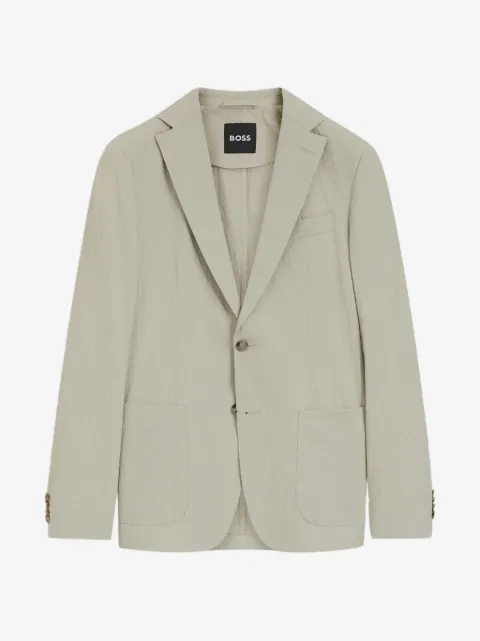 BOSS seersucker single-breasted blazer