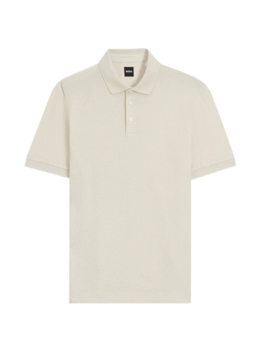 BOSS textured short-sleeve polo shirt - Toni neutri