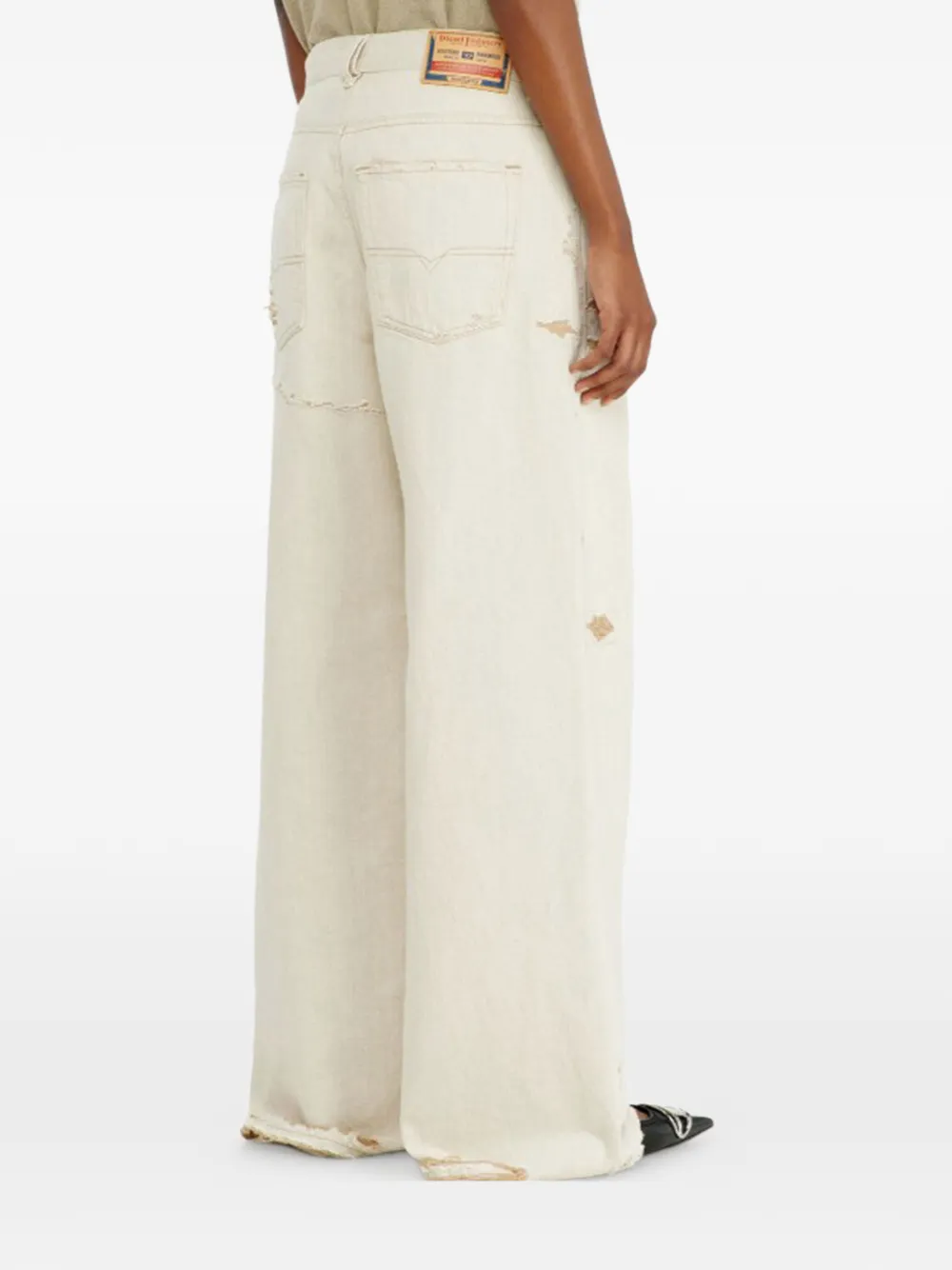 Diesel Gerafelde jeans Beige