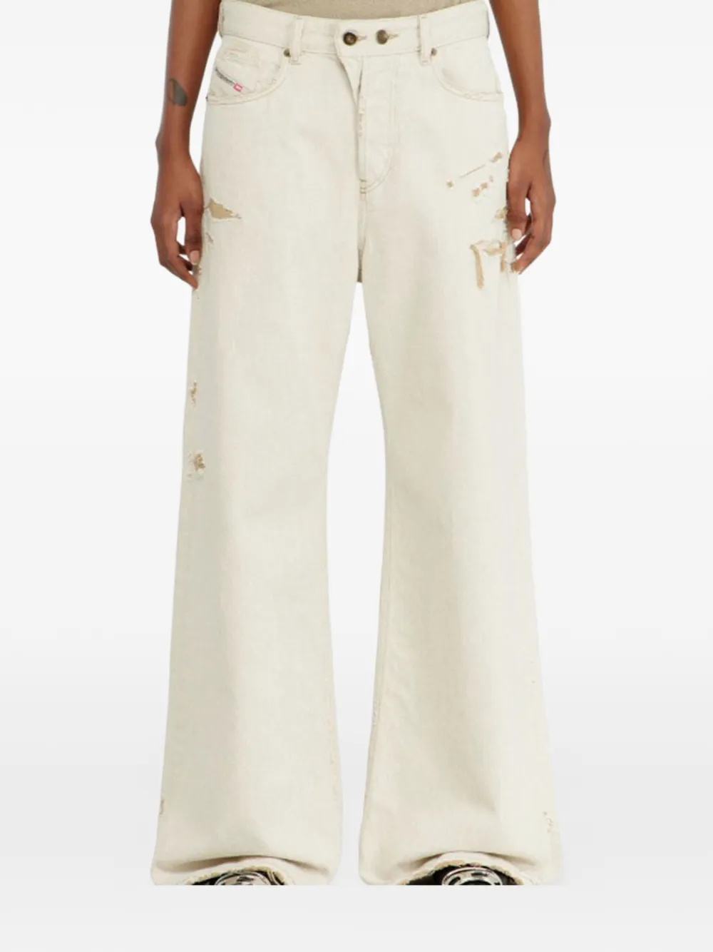 Diesel Gerafelde jeans Beige