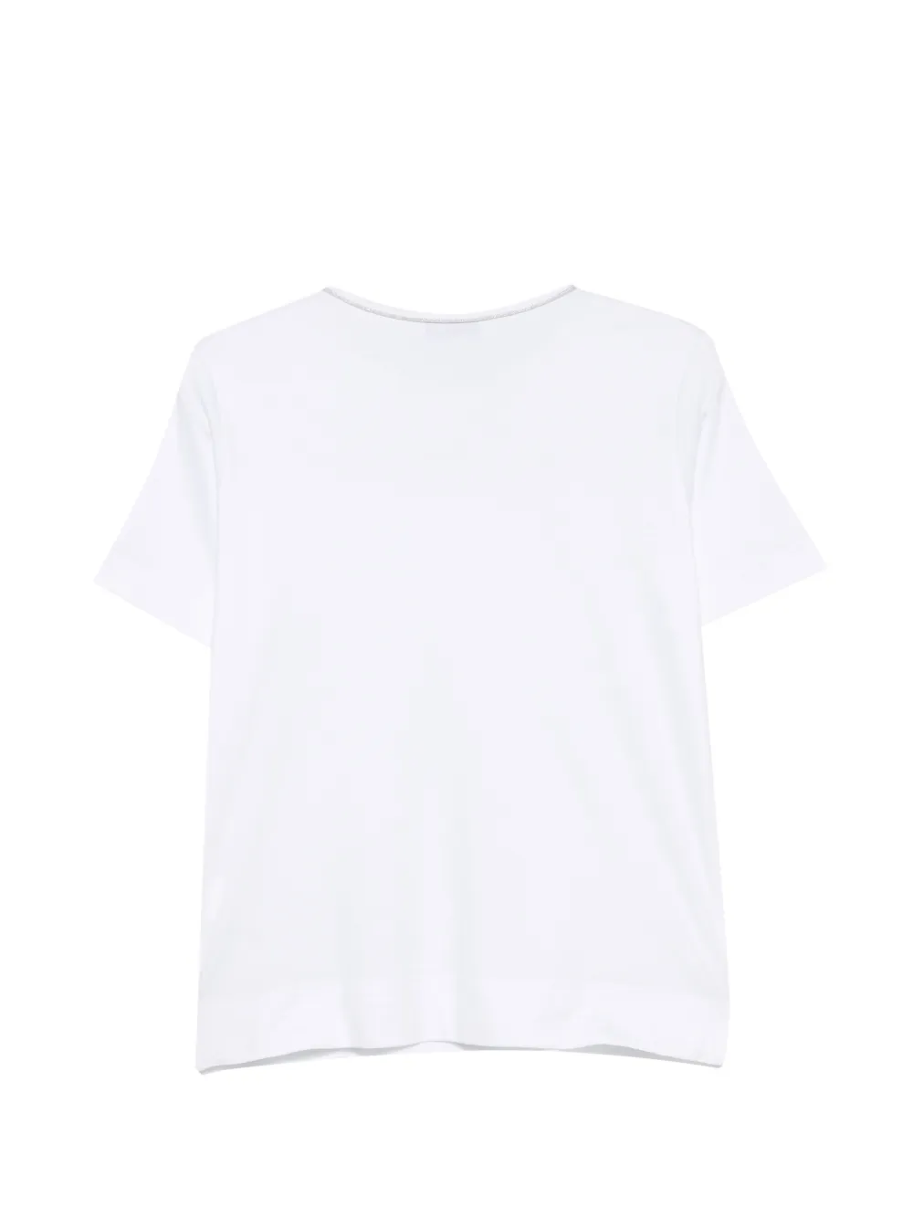 Gran Sasso T-shirt met verfraaide hals Wit