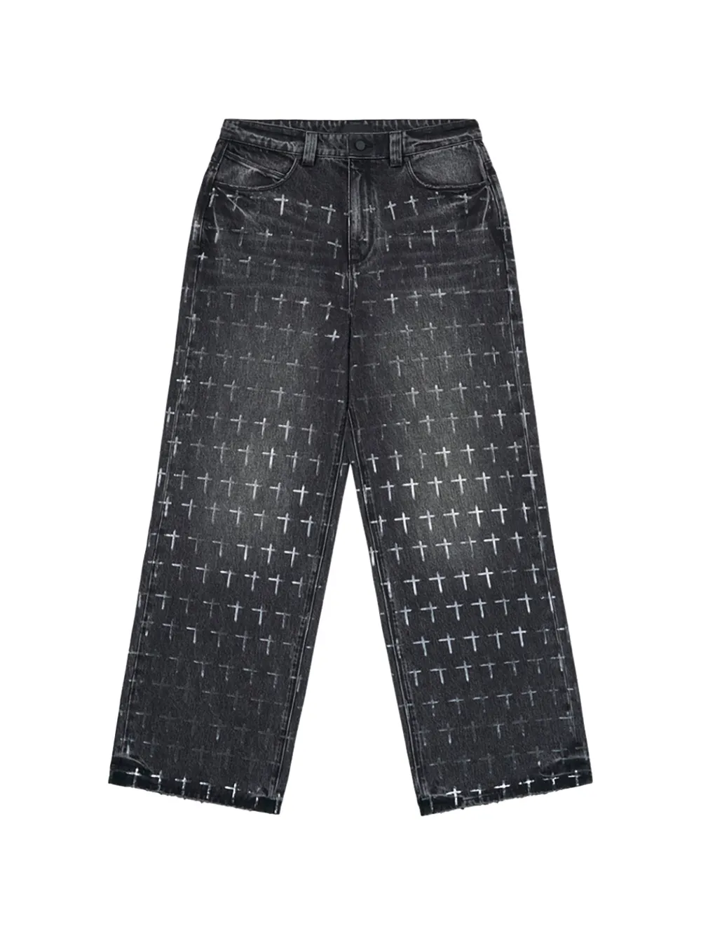 RTA Franco cross-print jeans - Grigio