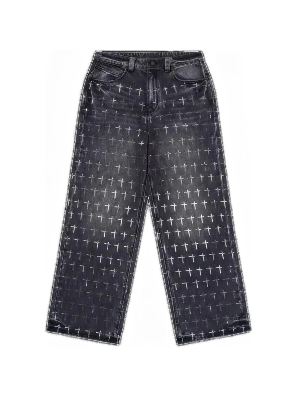 RTA Franco cross-print jeans - Grigio