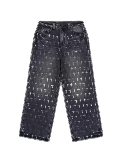 RTA Franco cross-print jeans