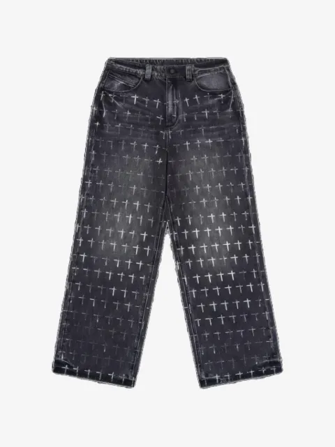 RTA Franco cross-print jeans