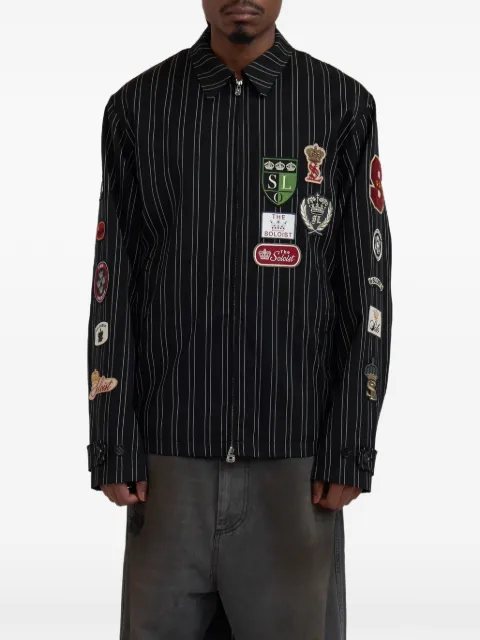 Takahiromiyashita The Soloist pinstriped patch-detail jacket