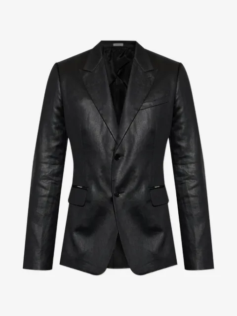 Alexander McQueen linen double-vent blazer