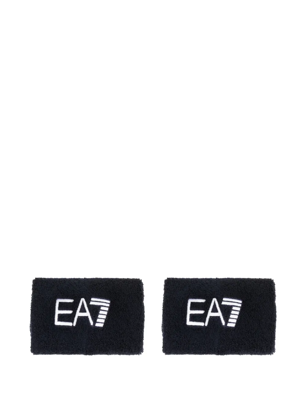 Ea7 Emporio Armani logo-embroidered wristbands (set of two) - Black