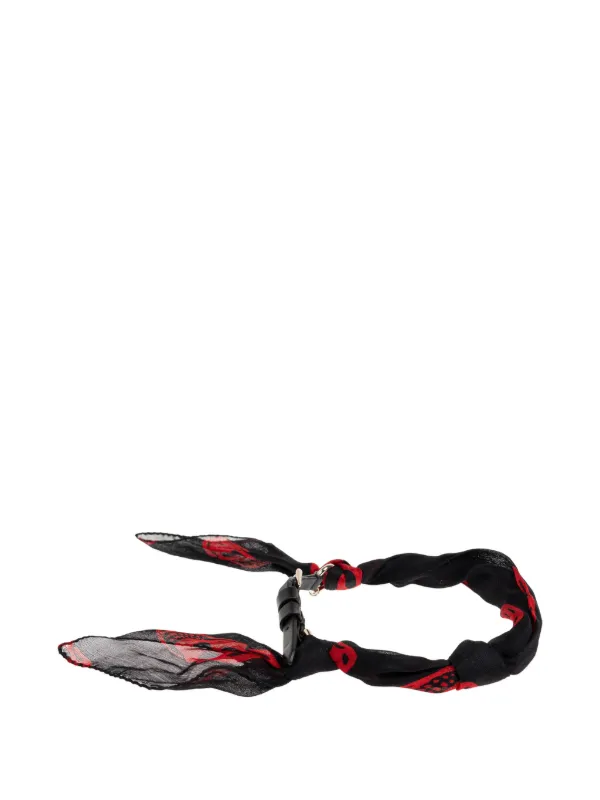 Alexander McQueen レザー ラップ ブレスレット ブラック Alexander
