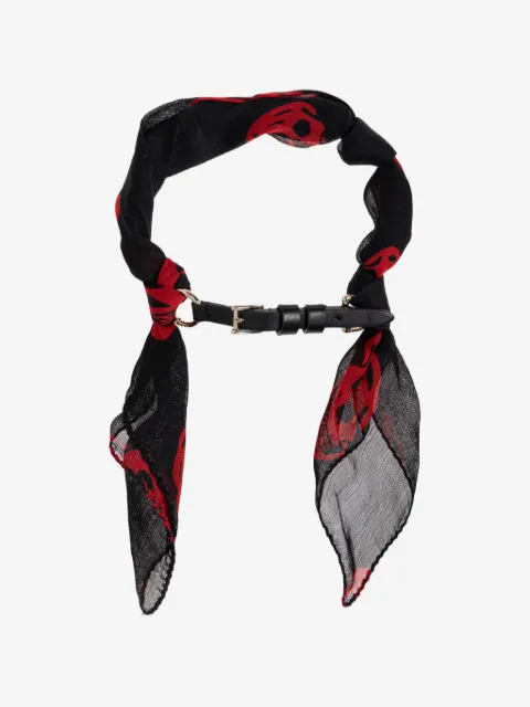 Alexander McQueen skull-motif silk-tie bracelet