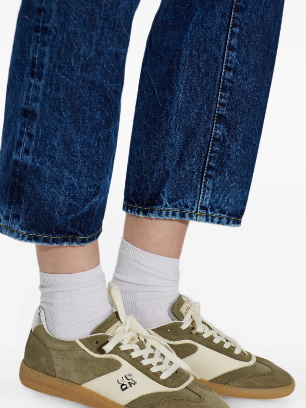 DSQUARED2 logo-plaque panelled sneakers Groen
