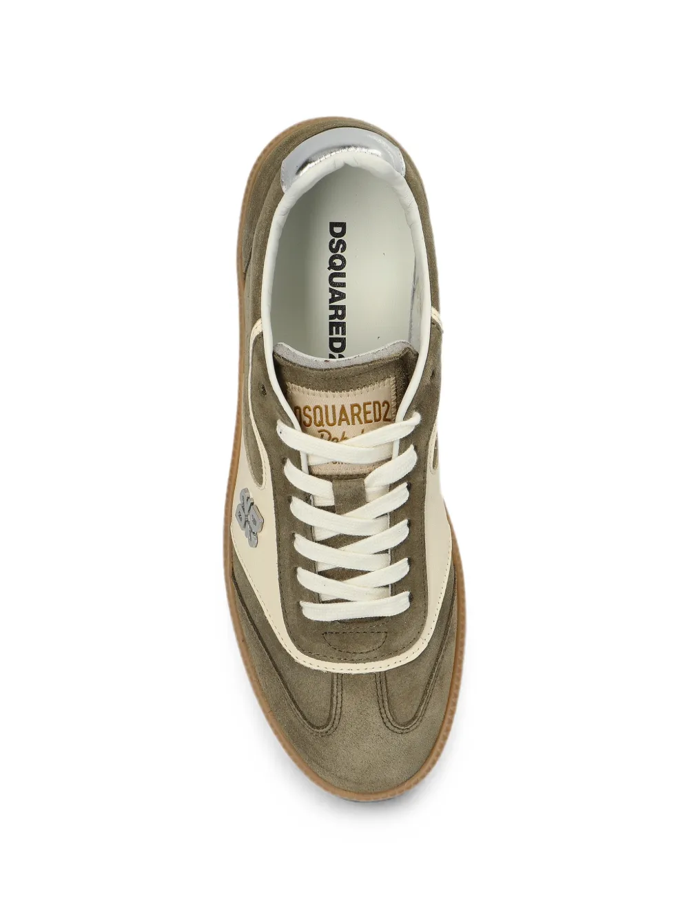 DSQUARED2 logo-plaque panelled sneakers Groen