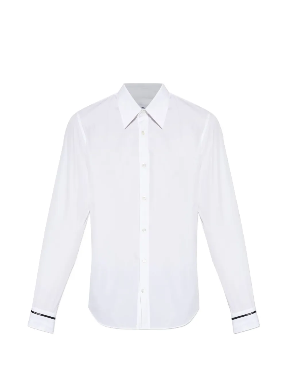 Alexander McQueen embroidered-logo cuff shirt - Bianco