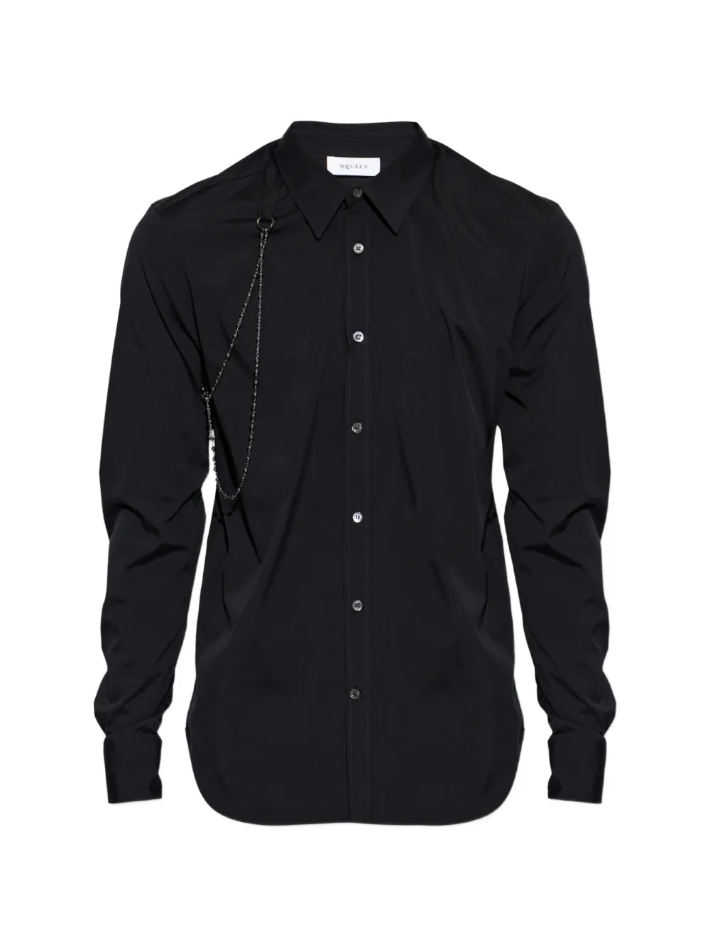 Alexander McQueen chain-detail long-sleeve shirt - Black