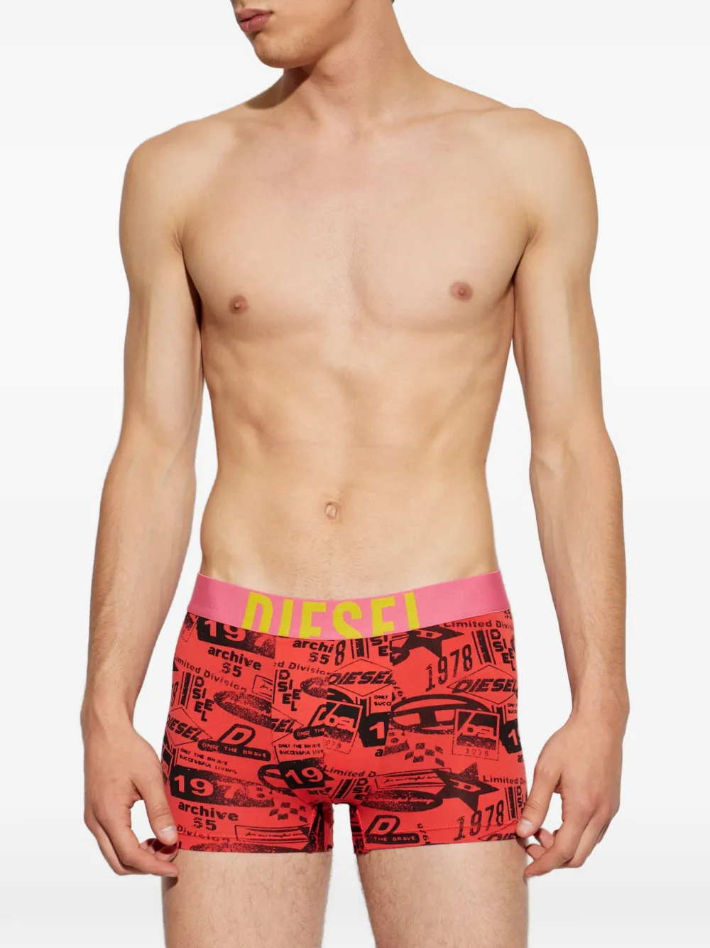 Diesel Damien-D-Pop Pack drie boxershorts met grafische print Rood