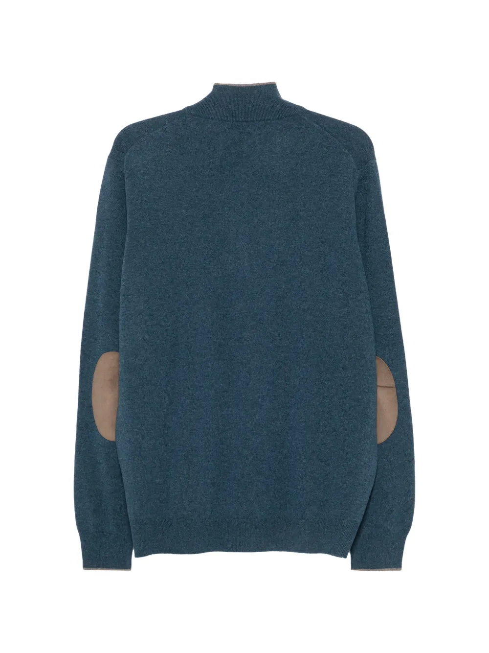Gran Sasso Wollen trui met elleboogpatch en kwartrits Blauw