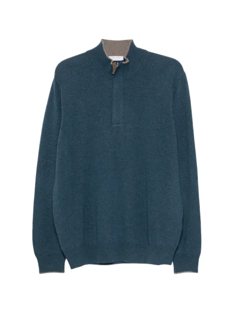 Gran Sasso quarter-zip elbow-patch wool jumper