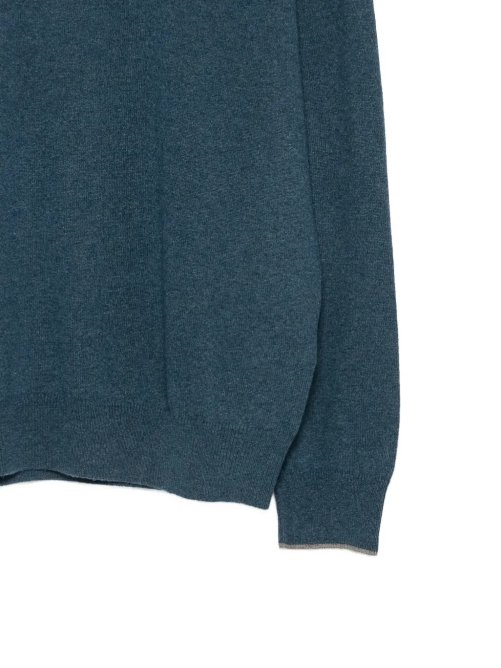 Gran Sasso Wollen trui met elleboogpatch en kwartrits Blauw