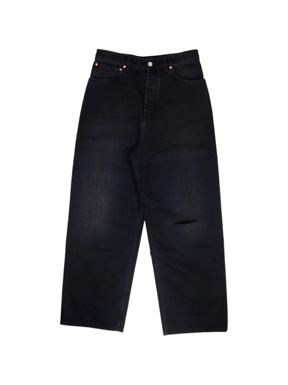 VETEMENTS distressed wide-leg jeans Zwart