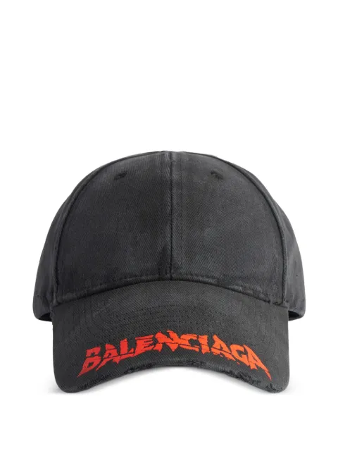 Balenciaga logo-print distressed baseball cap