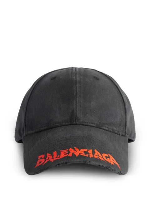 Balenciaga logo-print distressed baseball cap