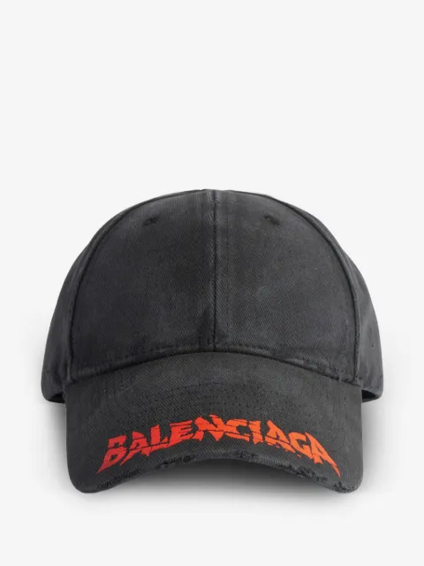 Balenciaga logo-print distressed baseball cap