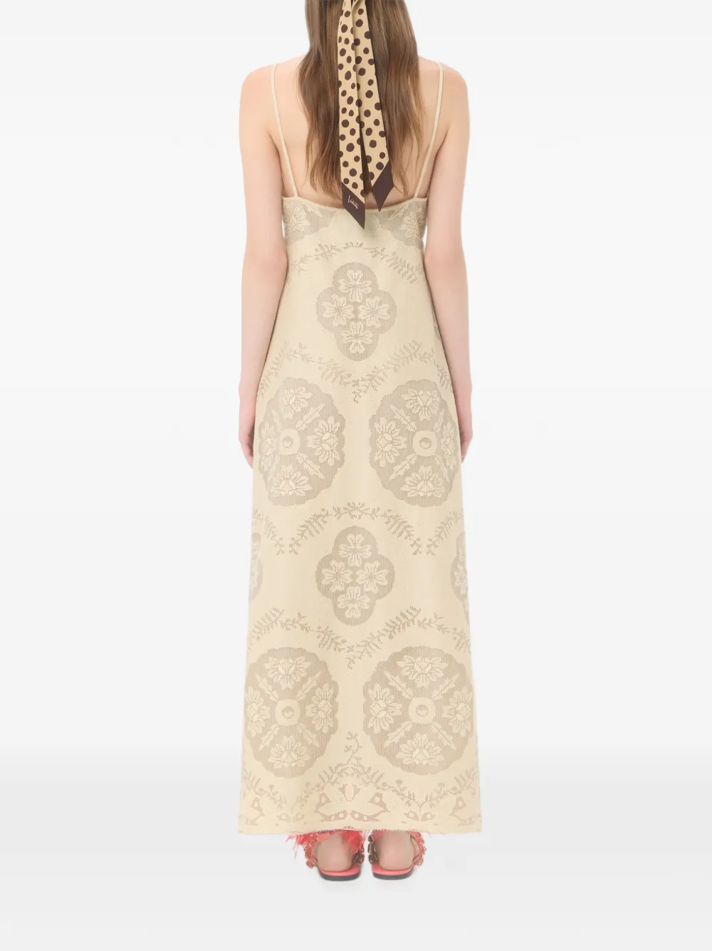 Valentino Garavani Midi-jurk met bloemenstempel deken Beige