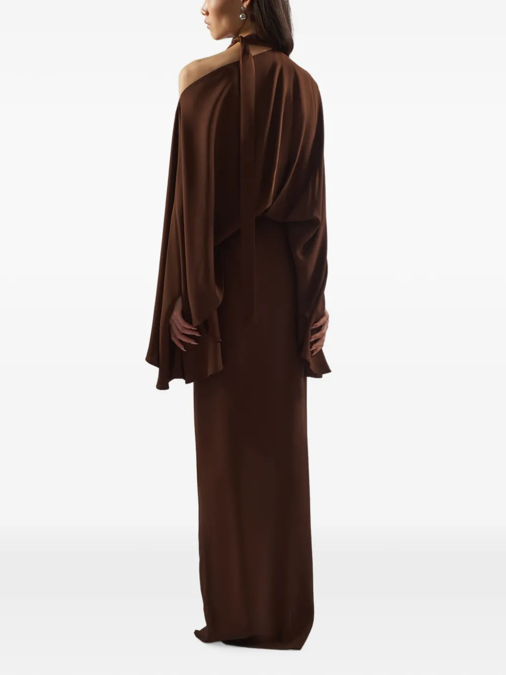 Taller Marmo Brooks asymmetrische gedrapeerde jurk Bruin