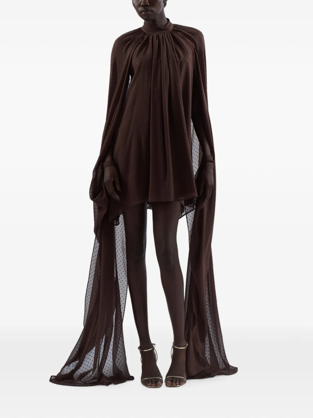 Taller Marmo Eterea draped mini dress - Brown