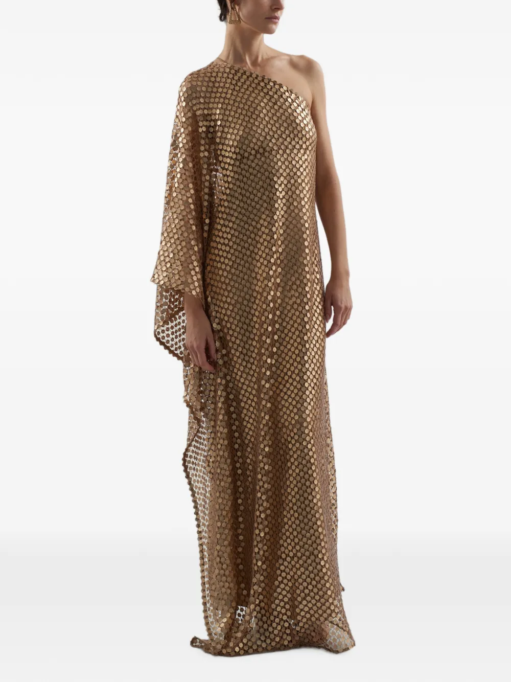 Taller Marmo Le Dune asymmetrische maxi-jurk verfraaid met pailletten Goud